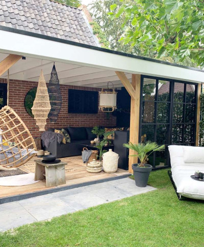 veranda met zwart